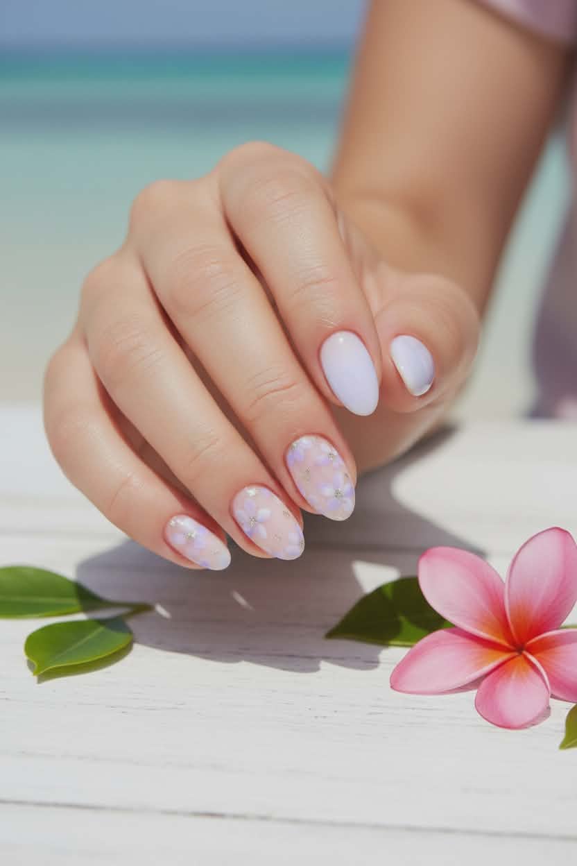 24pcs Purple Flowers