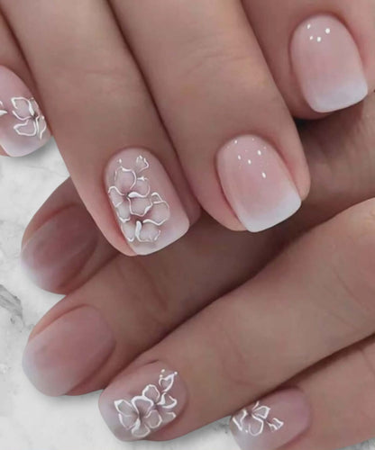 Pink with a White Trim Flower 24pcs